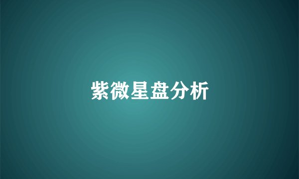 紫微星盘分析