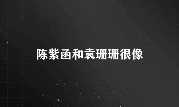 陈紫函和袁珊珊很像