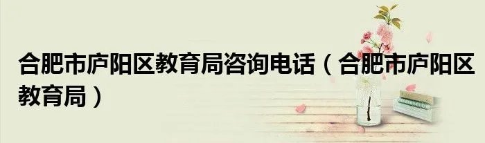 合肥市庐阳区教育局咨询电话（合肥市庐阳区教育局）