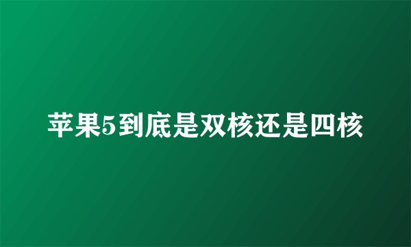 苹果5到底是双核还是四核