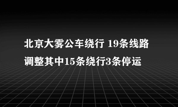 北京大雾公车绕行 19条线路调整其中15条绕行3条停运