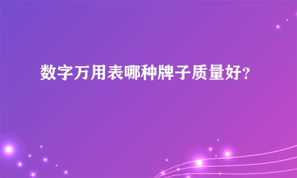 数字万用表哪种牌子质量好？