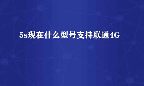 5s现在什么型号支持联通4G