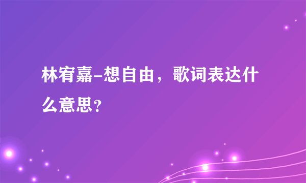 林宥嘉-想自由,歌词表达什么意思?