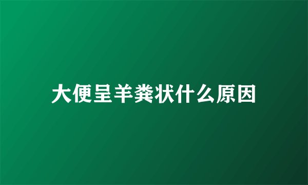 大便呈羊粪状什么原因
