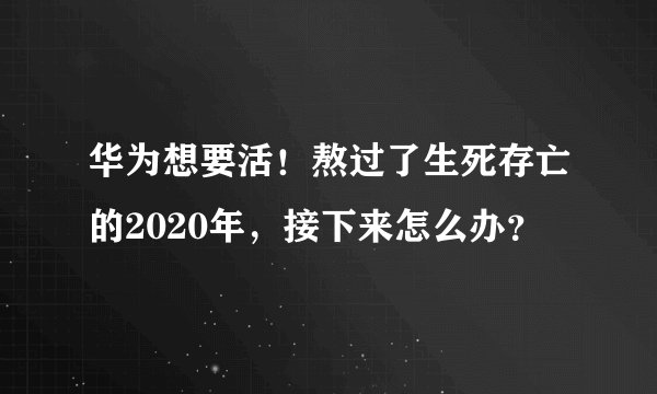 华为想要活!熬过了生死存亡的2020年,接下来怎么办?