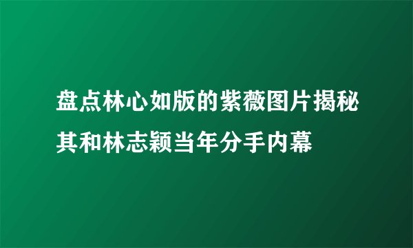 盘点林心如版的紫薇图片揭秘其和林志颖当年分手内幕