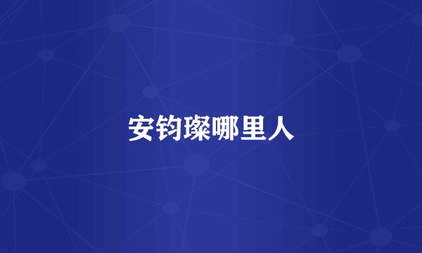 安钧璨哪里人