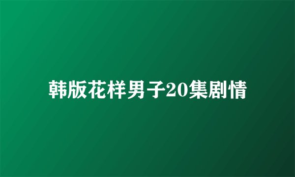 韩版花样男子20集剧情