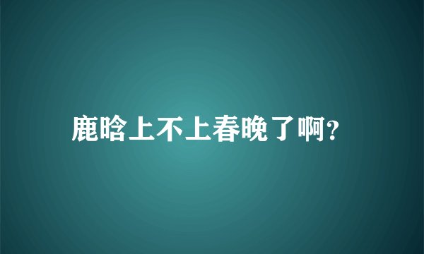 鹿晗上不上春晚了啊？