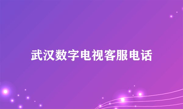 武汉数字电视客服电话