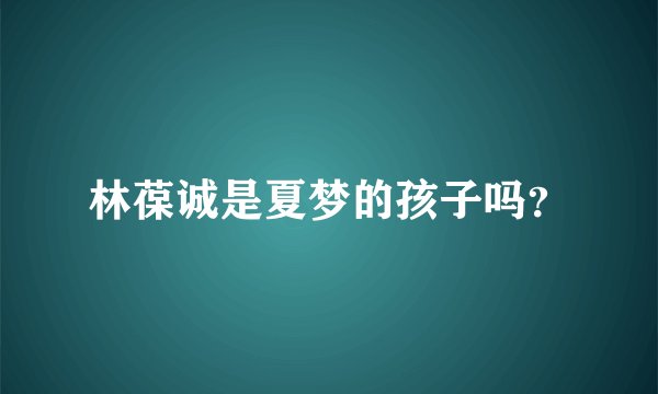 林葆诚是夏梦的孩子吗？