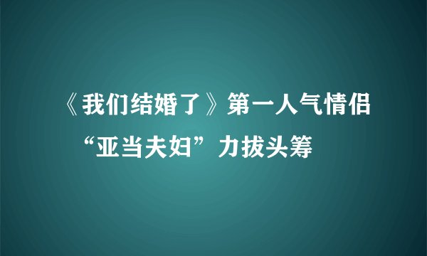 《我们结婚了》第一人气情侣 “亚当夫妇”力拔头筹
