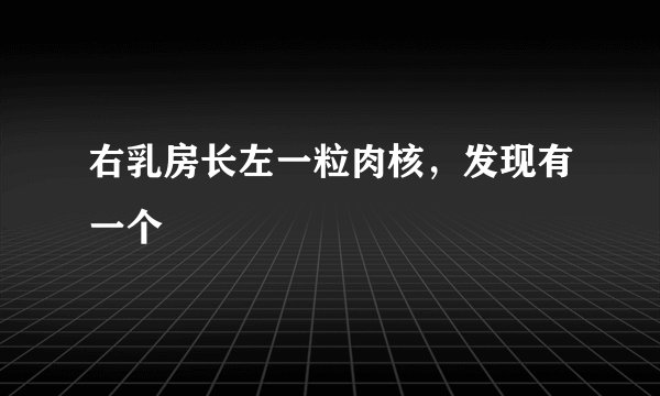 右乳房长左一粒肉核，发现有一个