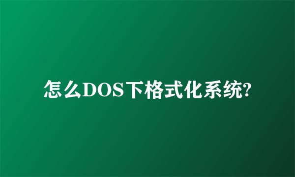 怎么DOS下格式化系统?