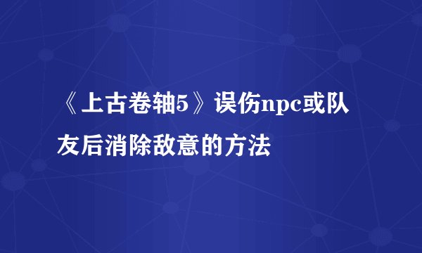 《上古卷轴5》误伤npc或队友后消除敌意的方法