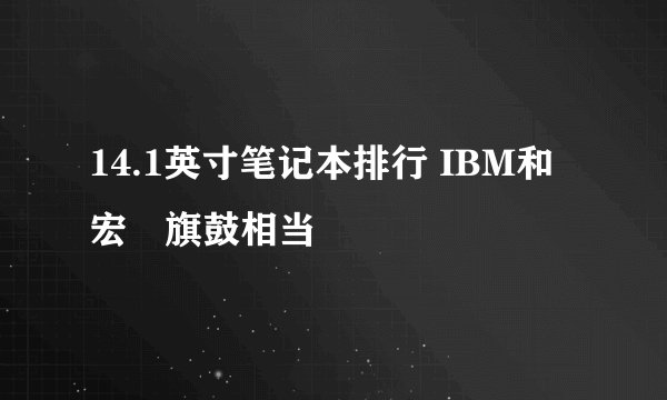 14.1英寸笔记本排行 IBM和宏碁旗鼓相当