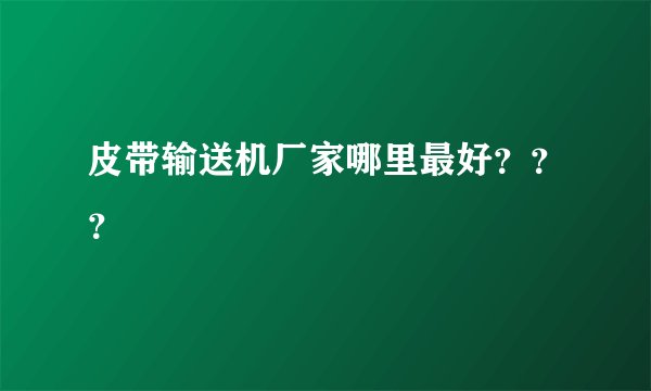 皮带输送机厂家哪里最好？？？