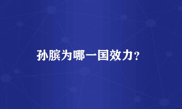 孙膑为哪一国效力？