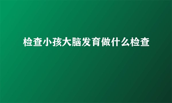 检查小孩大脑发育做什么检查