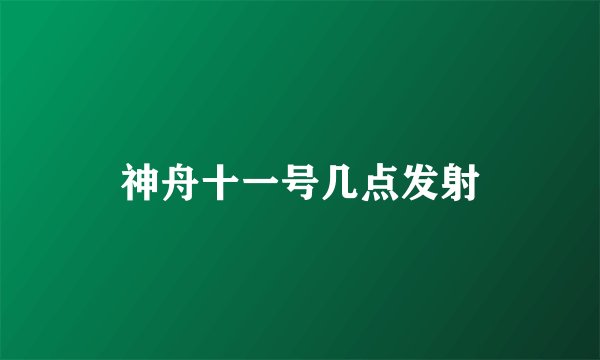 神舟十一号几点发射