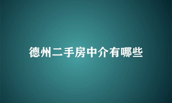 德州二手房中介有哪些