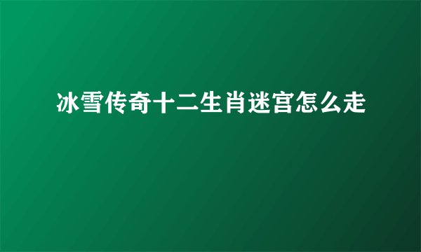 冰雪传奇十二生肖迷宫怎么走