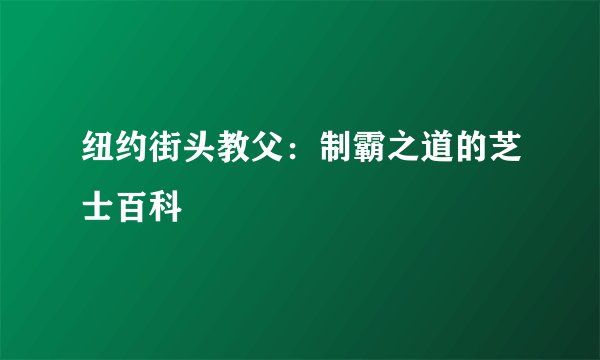 纽约街头教父：制霸之道的芝士百科