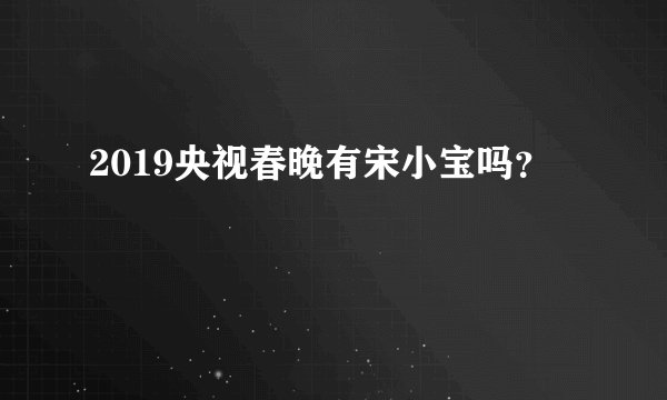 2019央视春晚有宋小宝吗?