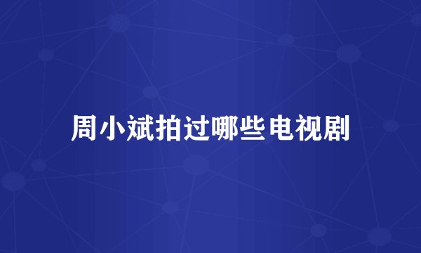 周小斌拍过哪些电视剧