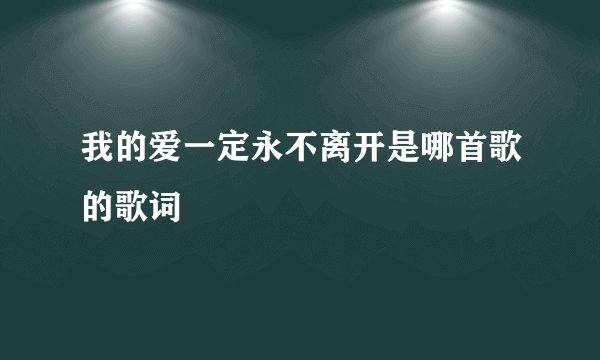 我的爱一定永不离开是哪首歌的歌词