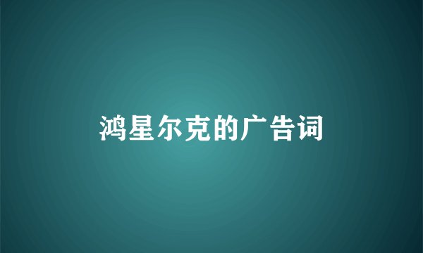 鸿星尔克的广告词