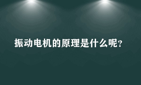 振动电机的原理是什么呢？