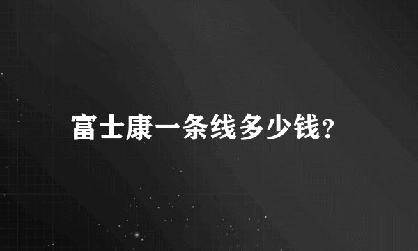 富士康一条线多少钱？