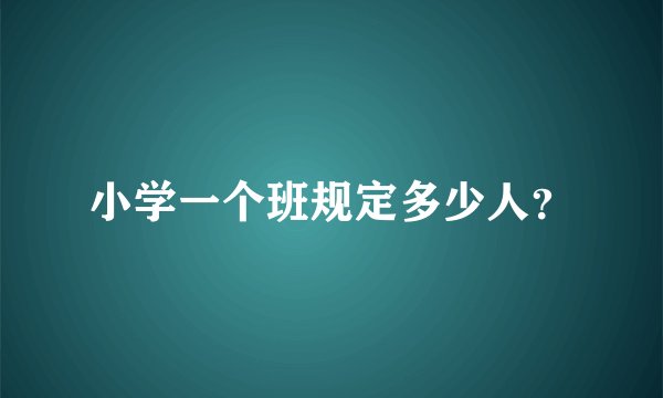 小学一个班规定多少人？