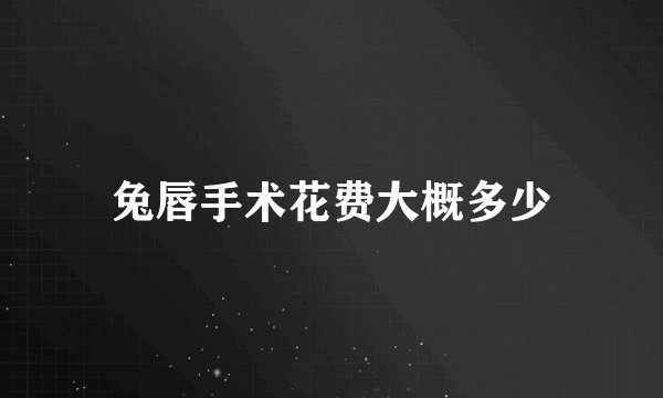 兔唇手术花费大概多少