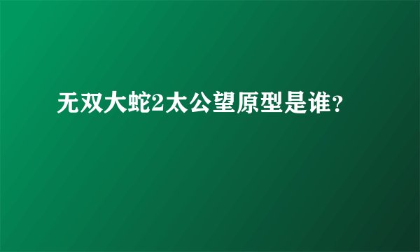 无双大蛇2太公望原型是谁？