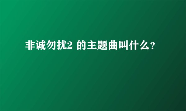 非诚勿扰2 的主题曲叫什么？