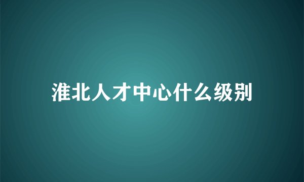 淮北人才中心什么级别