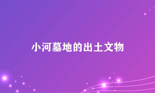 小河墓地的出土文物
