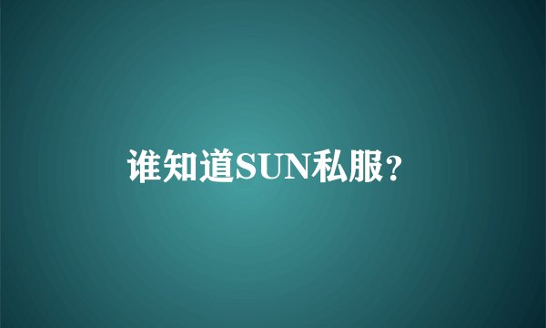 谁知道SUN私服？