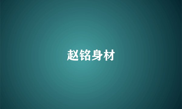 赵铭身材