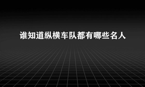 谁知道纵横车队都有哪些名人