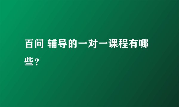 百问 辅导的一对一课程有哪些？