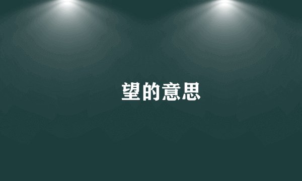 瞭望的意思