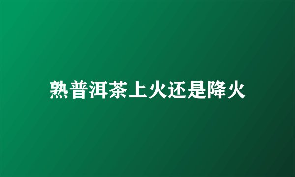 熟普洱茶上火还是降火