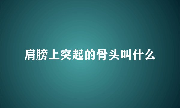 肩膀上突起的骨头叫什么