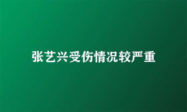张艺兴受伤情况较严重