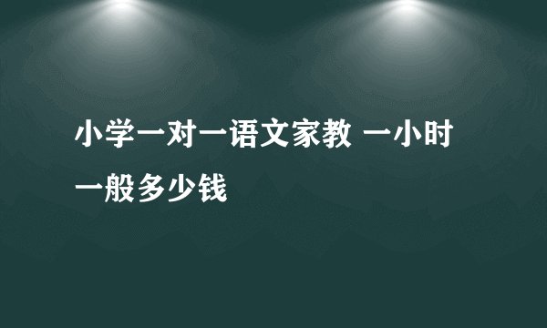 小学一对一语文家教 一小时一般多少钱