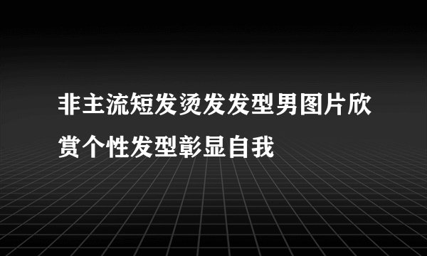 非主流短发烫发发型男图片欣赏个性发型彰显自我
